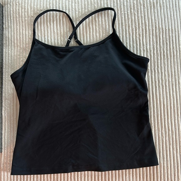 Skechers Go Flex Black Racerback Shelf Bra Cami 2XL worn once - Picture 1 of 5
